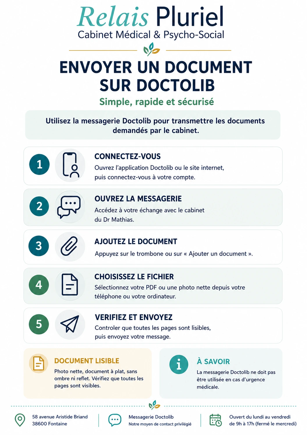 Aperçu — Envoyer un document sur Doctolib